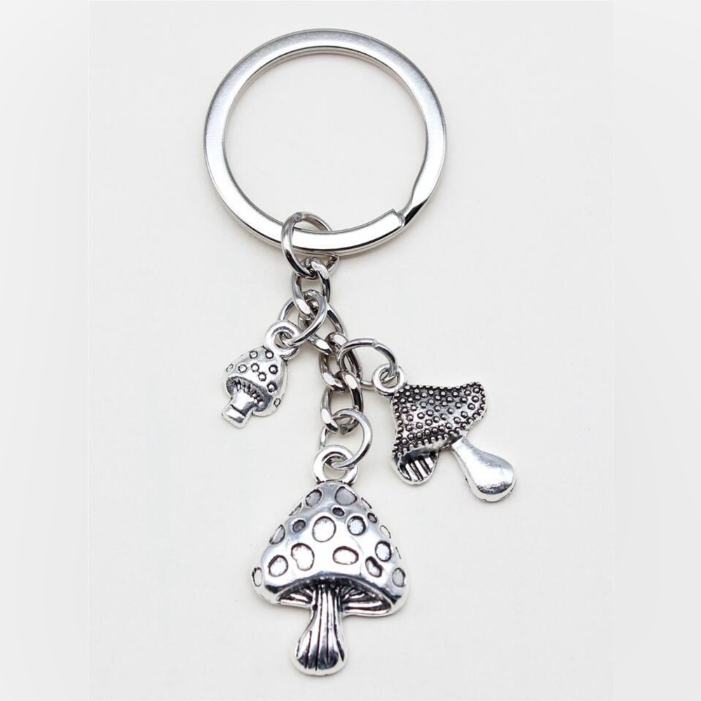 Mushroom Silver Charm Keychain NEW Get FREE with Bundle